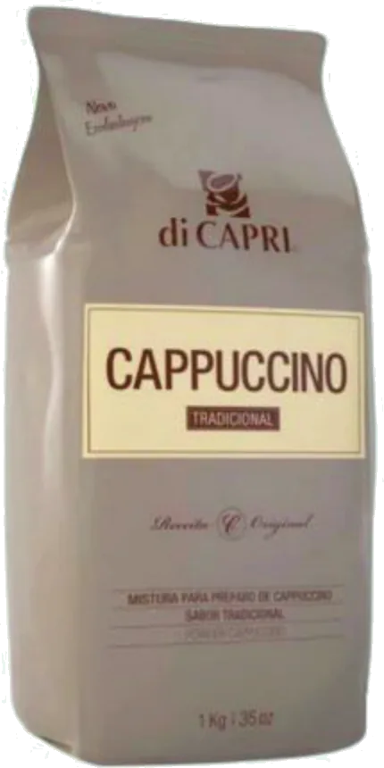 Embalagem de 1 kg de cappuccino tradicional di Capri, papel bege com selo dourado